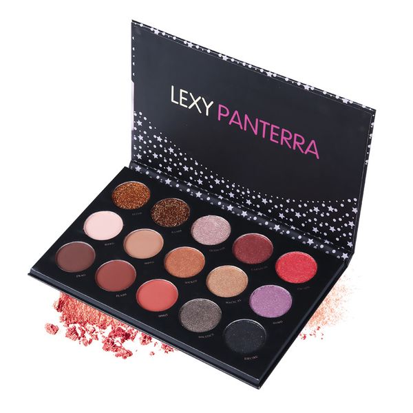 

glitter eyeshadow palette 15 colors matte eye shadow waterproof shimmer eyeshadow palette pigment makeup highlighters cosmetics