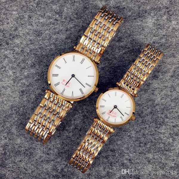 

2019 высокое качество женщины роскошные часы часы золото / серебро цвет нержавеющая сталь кварц сапфировое стекло япония движение леди плать, Slivery;brown