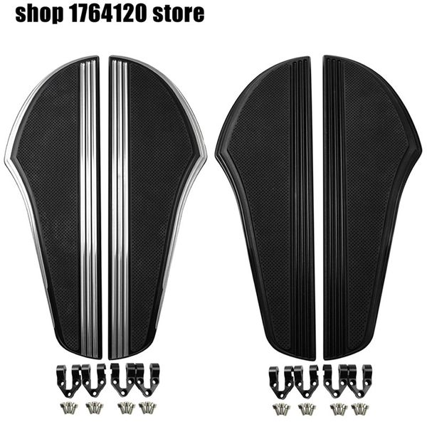 

motorcycle cnc driver floorboards non-slip for flhr 1994-2017 flst 86-17 black/black& chrome