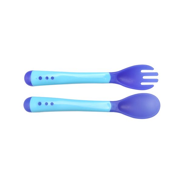 

spoon fork newborn baby eating training easy-to-hold for infant feeding food children flatware feeding forks