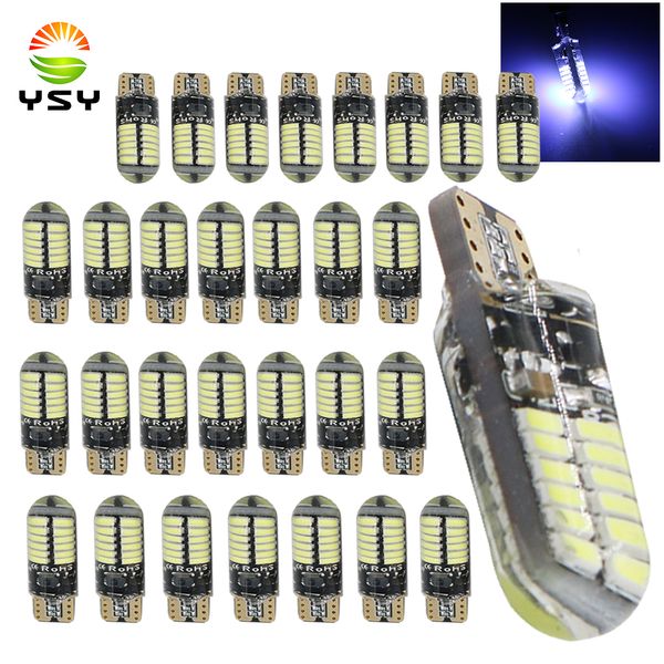 

ysy 30x t10 w5w led silicone gel light 194 168 3014 24smd led light clearance lights wedge bulb parking canbus dc12v