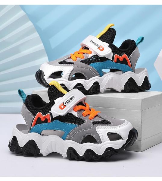 

spring summer children's shoes breathable sneakers for boys fashion lightweight soft bottom running shoe tenis, Black;red