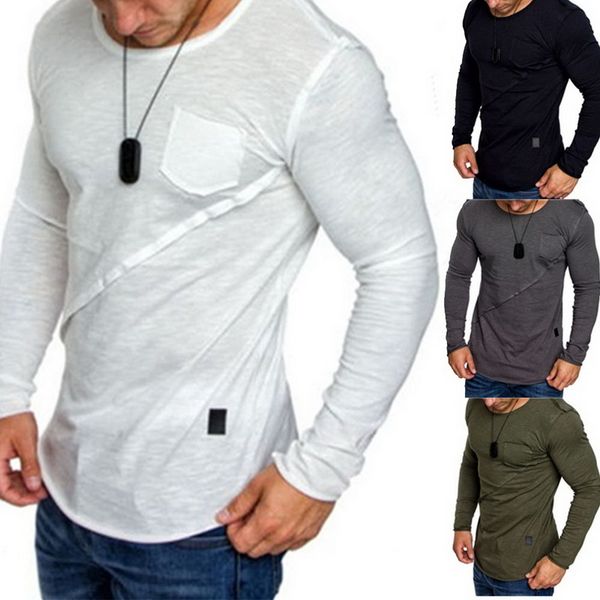 

2018 new black running t shirt men autumn long sleeve tank fitness bodybuilding sport slim jogging t-shirt yoga gym clothes, Black;blue