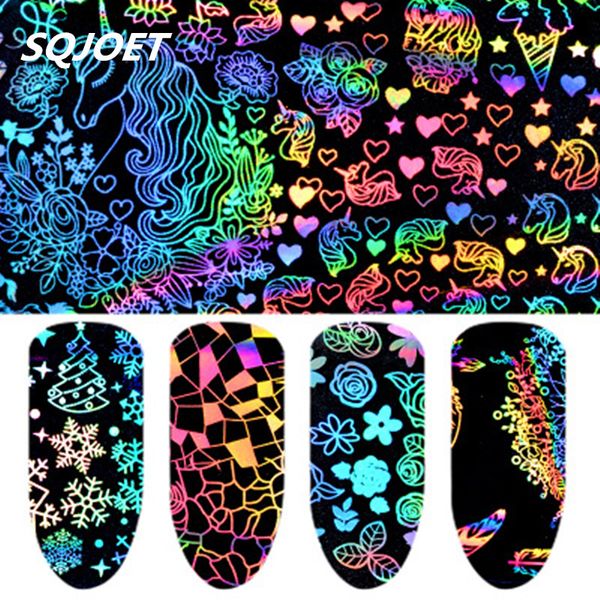 

new fashion nail laser star stickers heat transfer nail applique color star paper art jewelry decoration, Black