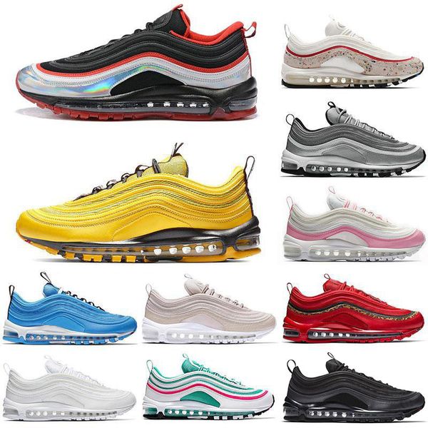 

97s университет красный тройной черный белый кроссовки дизайнер мужчины женщины мода спортивные кроссовки размер 36-45