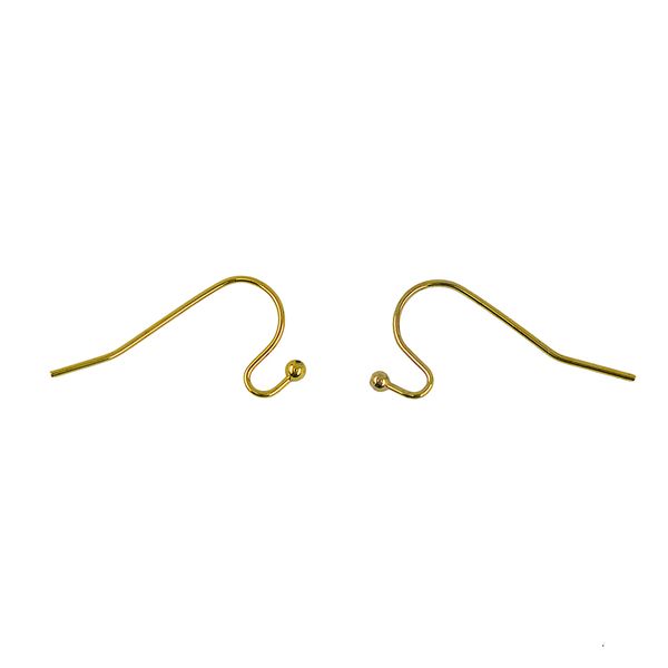 

100xbrass french wire dot ball earring hook connectors findings silver white