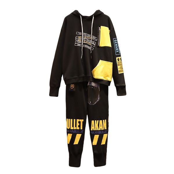 

women's sports suit large plus size 5xl tracksuit hooded sweater+pants two piece set and pant matching set fashion big, White
