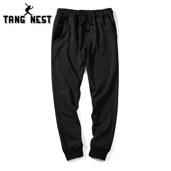

tangnest 2018 full length casual men's pants confortable fashion loose size xxl mkx1386, Black