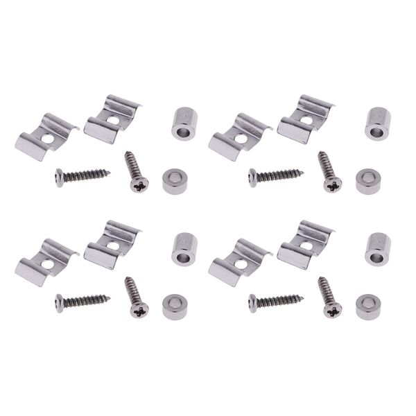 

4 sets electric guitar roller string trees retainer guides w/ screw silver
