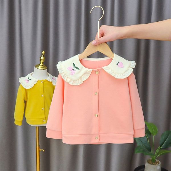 

x0vbi girls' coat autumn clothes autumn clothes coat fashionable ocean style 1-year-old 3-year-old baby doll shirt baby children's, Blue
