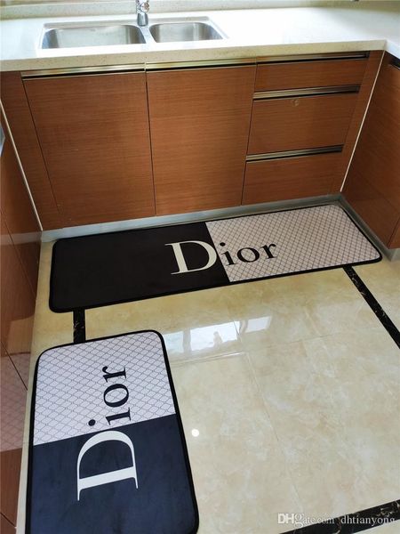 

black white color matching mat non-slip bedroom doorway fashion branded d carpet 2pcs suit for men and women