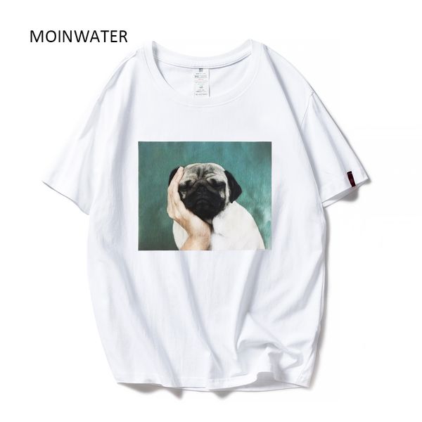 

moinwater new women fashion summer t shirts lady 100% cotton white tees female short sleeve black t shirt mt1942