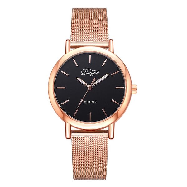 

women watches 2019 new bracelet watch rose gold dial lady dress quartz clock montre femme bayan kol saati, Slivery;brown