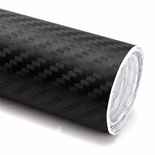 Folha 152x60cm 4D de fibra de carbono Vinyl Enrole traseiro preto Film Decoração para Car Motor Forniture 3C