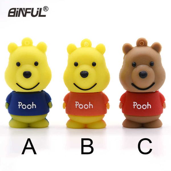 

cute cartoon bear pendrive 4gb 8gb 16gb 32gb 64gb 2.0 usb flash smile memory pen drive u stick fashion gift