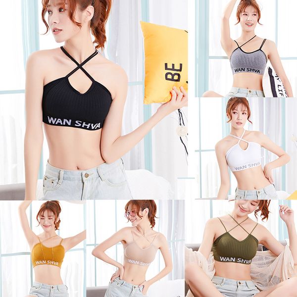 

push up sports bra yoga fitness for womens gym running shockproof strappy sports padded bra athletic vest underwe, White;black