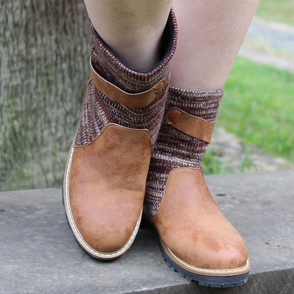 

platform winter boots women stitching color chunky heels boots women high-heeled shoes botines mujer 2019#g3, Black