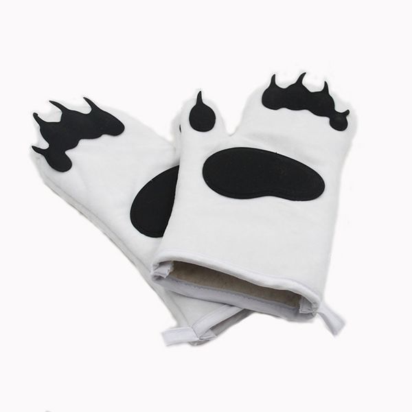 

микроволновые симпатичные перчатки bear paw форма сгущает кухни духовка пот держатель жаростойкие выпечка перчатки хлопок ткань кухни инстру