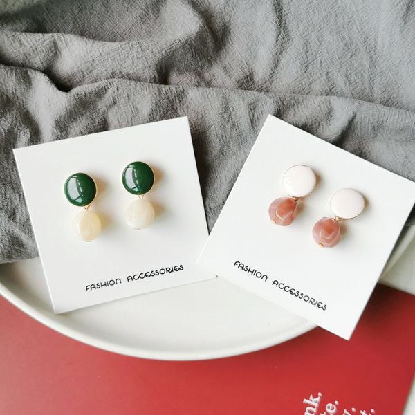 

elegant pink beads clip earrings without piercing korean fashion vintage earring for women, Silver