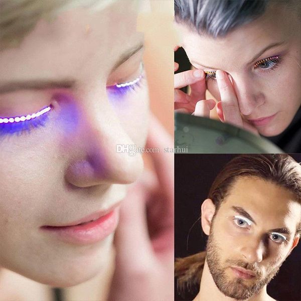 

led eyelash light false eyelashes luminous eyes party nightclub halloween led strips false eyelash sticker 3d led false eyelashes wx-c02