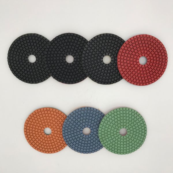 Diamante Molhado Polishing Pad 5 polegadas para Stone Granito, Mármore, Betão Pads poloneses abrasivo Disc Círculo Polimento Roda 7 Pcs / lot