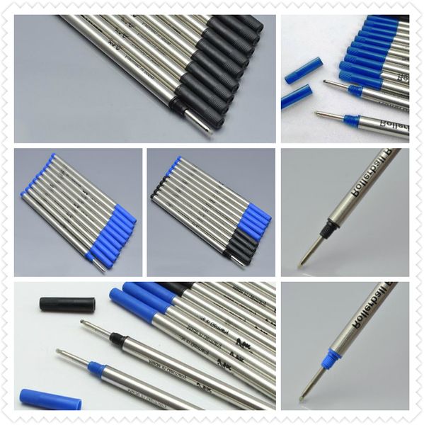 

10 pieces/lot ) 0.7mm black / biue refill for lvlb roller ball pen stationery write smooth pen accessories m6, Black;red