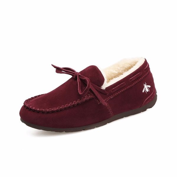 

2019 winter new women's shoes loafers casual shoes flat cotton women warm plus velvet low-beanie e22-35, Black