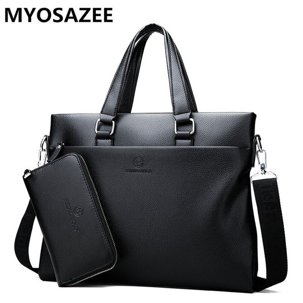 

2018 new men's business fashionable soft split leather cross border handbag single shoulder skew across computer bag