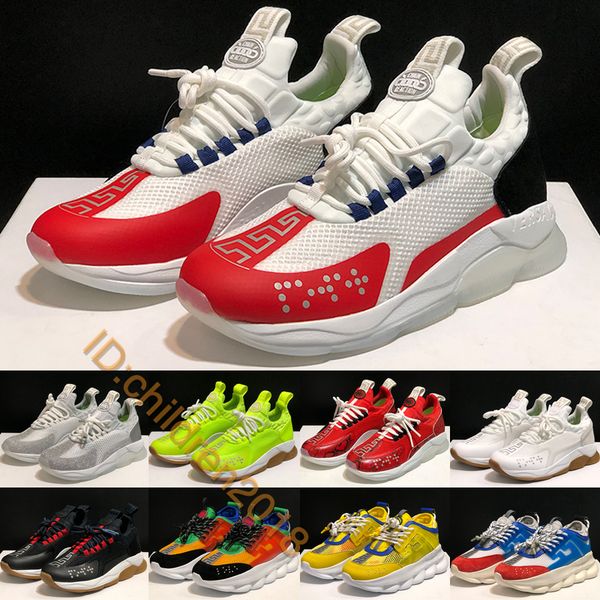 

italian luxury cross chainer 2.0 casual shoes men women sneakers chain reaction white black thick bottom old shoes size 36-45, Black;red