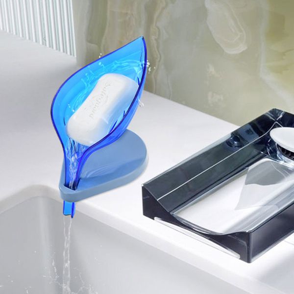 

sucker drain soap box creative leaf fragrance storage holder vertical handmade soap tray rack ing