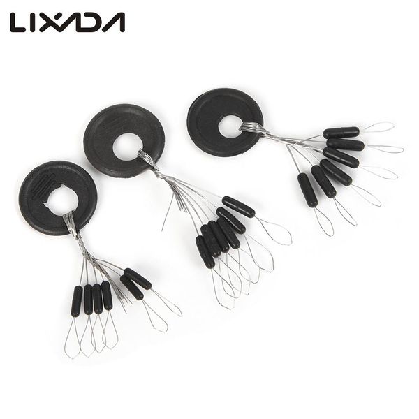 

lixada 50pcs line ser black rubber ser fishing float space bean float line sers s plastic & rubber
