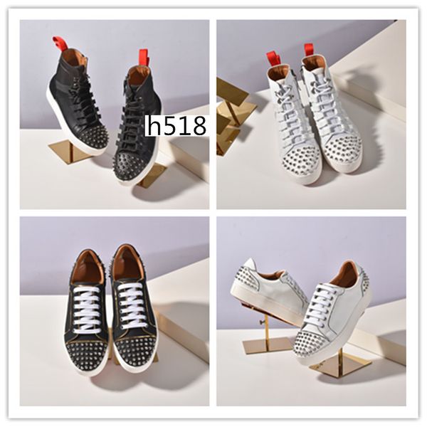 

новый продукт krystal spike socks donna flat sneaker designer мужские красные нижние заклепки колючие носки основной шпильки плоские туфли 1, Black