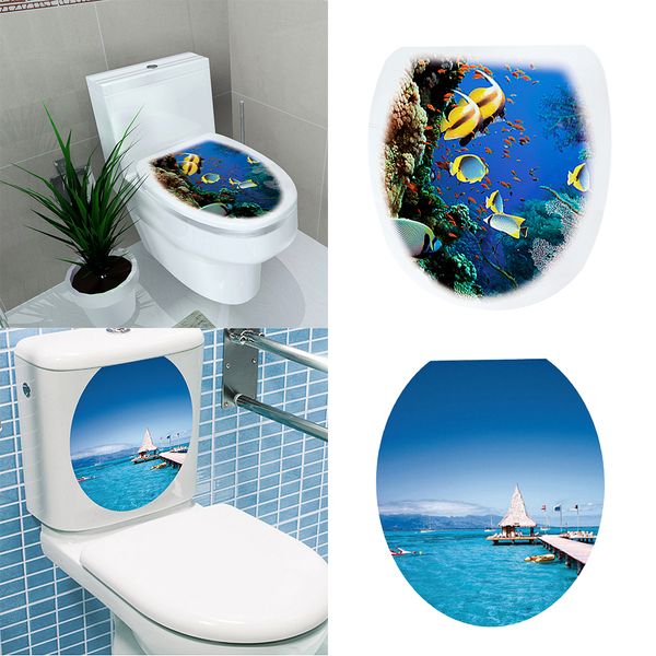 

2pcs diy toilet seat wall sticker decals vinyl art removable bathroom decor
