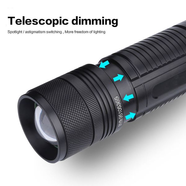 

brelong super bright zoom blue night fishing light four light source charging purple light flashlight