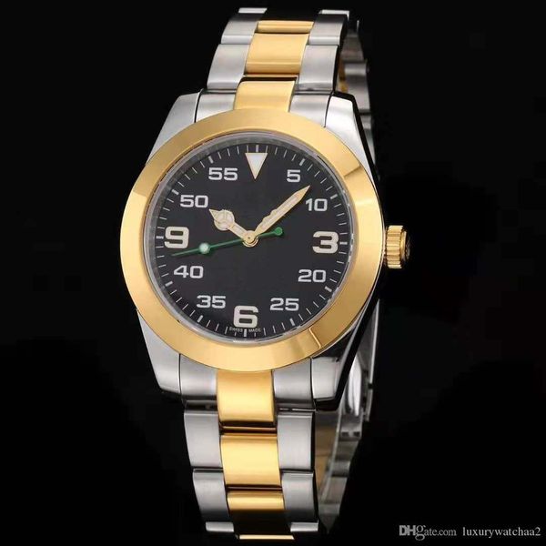 

высокое качество роскошные мужские часы explorer механический нержавеющая сталь автоматический механизм 116900 air king watch спортивные нар, Slivery;brown