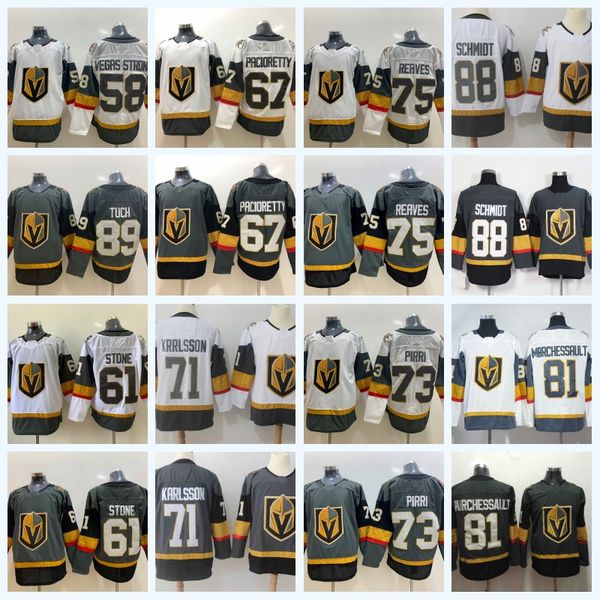 

Vegas Golden Knights 73 Pirri 67 Pacioretty 58 Vegas Strong 75 Reaves 88 Schmidt 71 Karlsson 89 Alex Tuch 81 Marchessault Hockey Jersey