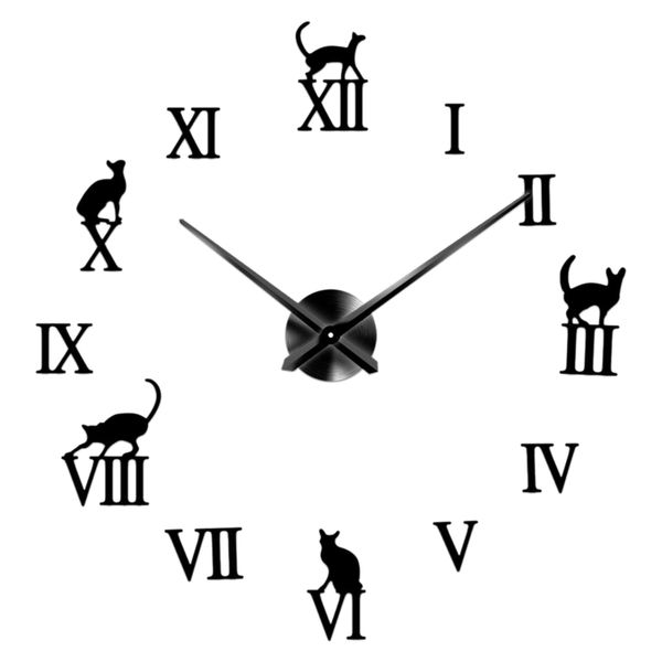 

modern frameless diy wall clock large 3d wall watch non ticking for living room bedroom kitchen