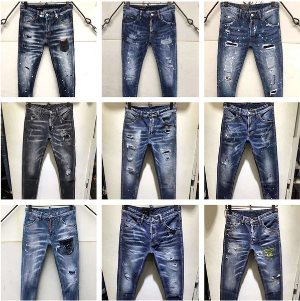 

2019 brand d 2 jean men jean men denim black jean embroidery pant fa hion hole trou er italy ize 44 54 08, Blue