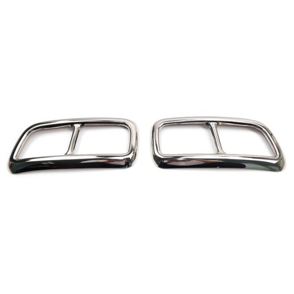 

for xc90 2016 2017 2018 car tail end pipe exhaust muffler tip cover trim 2pcs car styling decoration trim stainless stee