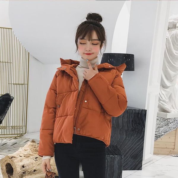 

women hooded parkas 2019 winter fashion lightweight jacket coats women high street style jacket pocket warm coat padded, Black