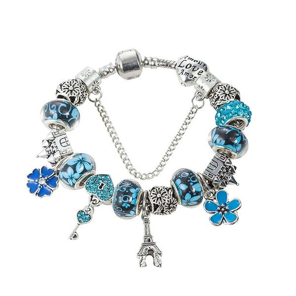 

new castle beaded bracelet explosion effel tower europe america selling for pandora new bracelet fashion trends, Black