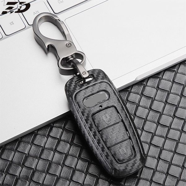 

abs carbon fiber car key case cover for a3 8p q7 a4 a5 b9 q5s tfsi 8s s4 s5 8w 4m a4l r8 allroad b8 2016 2017 styling