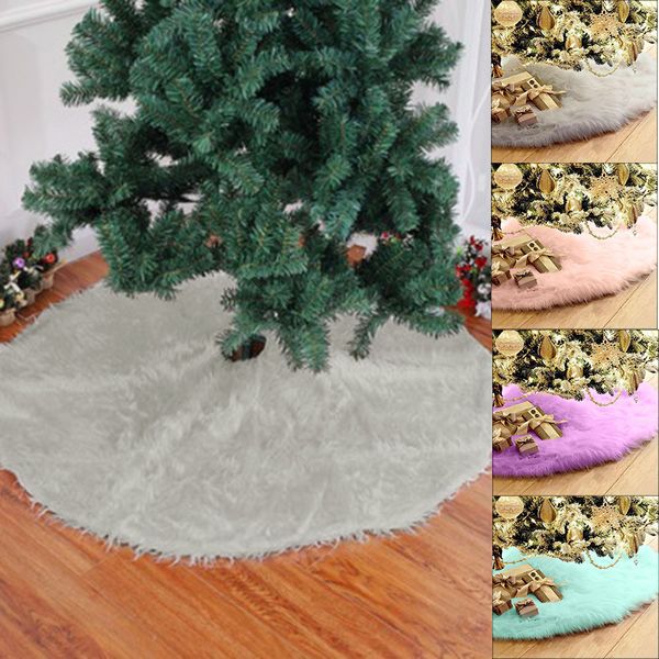 

78cm christmas plush long haired christmas tree skirt tree skirt decor 2018 new arrival sale