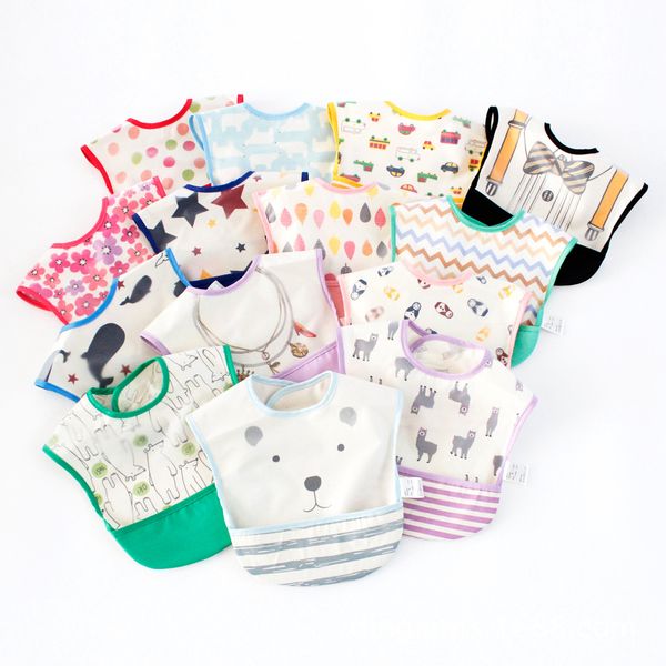 

adjustable baby bibs eva waterproof feeding bibs 3 piece/lot baby cartoon feeding cloth children baby apron babador de bebe