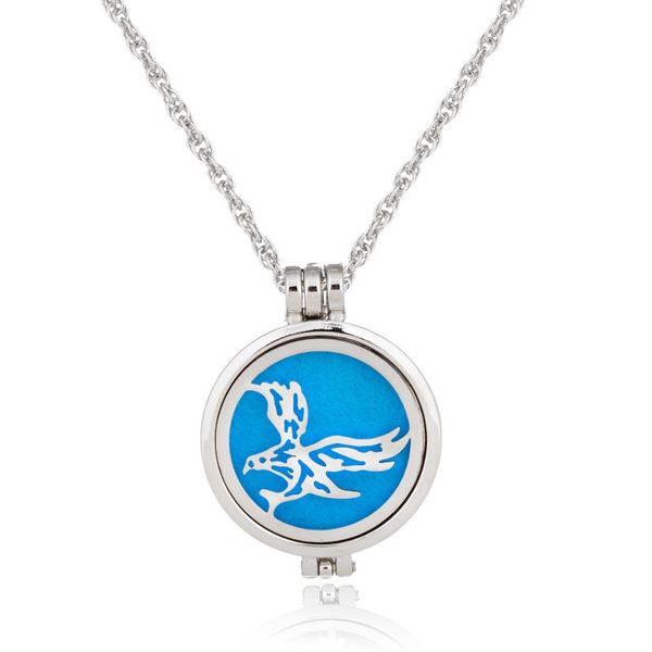 

aromatherapy box necklace can open emission pendant gift, Silver