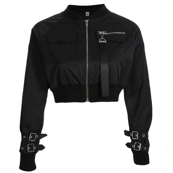 

womens coats jackets for women outerwear coat bomber jacket patch long sleeve autumn jacket pocket hig buckle zipper streetwear jacket, Black;brown