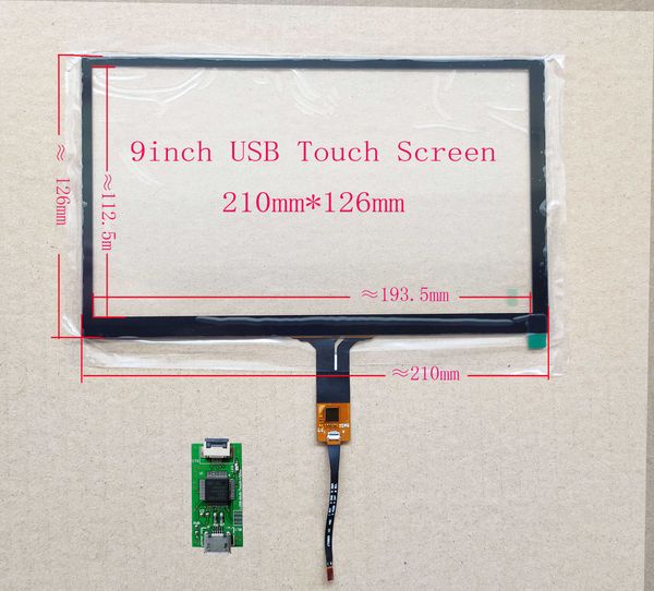 

9 inch car navigation, car computer i2c/usb interface capacitive touch screen 210mm*126mm gt911 6pin win7 8 10 raspberry pi