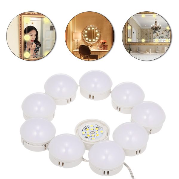 

10 pcs vanity mirror lights led vanity mirror bulbs with controller lighting fixture strip for makeup table set usb port