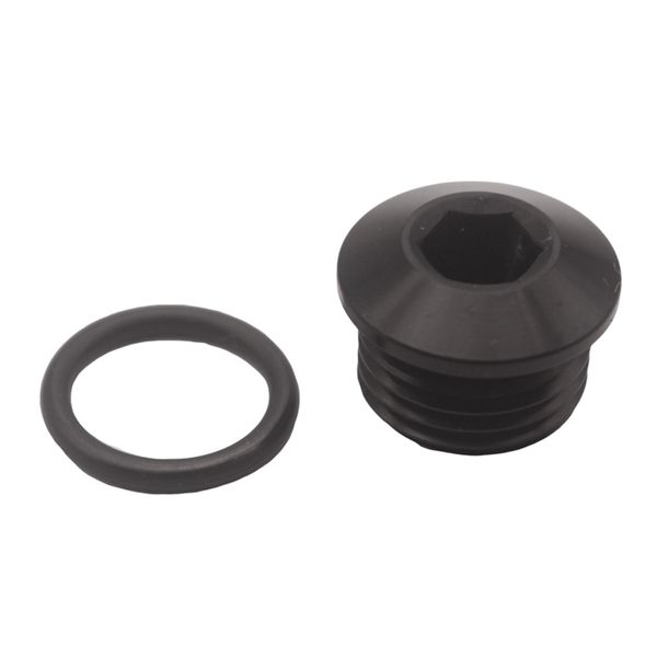 

universal 8 an 8-an 1/2" orb hex socket plug + o- black (alloy aluminum