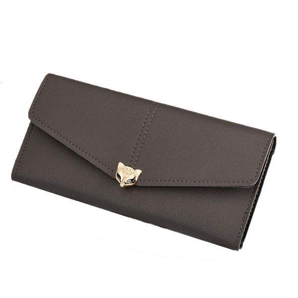 

new lady's purse women wallet card bag fold long style fashion convenient multicolor practical pure color wallet button, Red;black